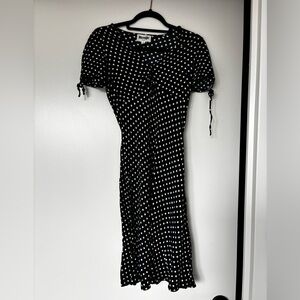 Rouje Midi Black and White Polka Dot Dress